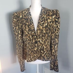 RESERVED----Leopard print tailored blazer.